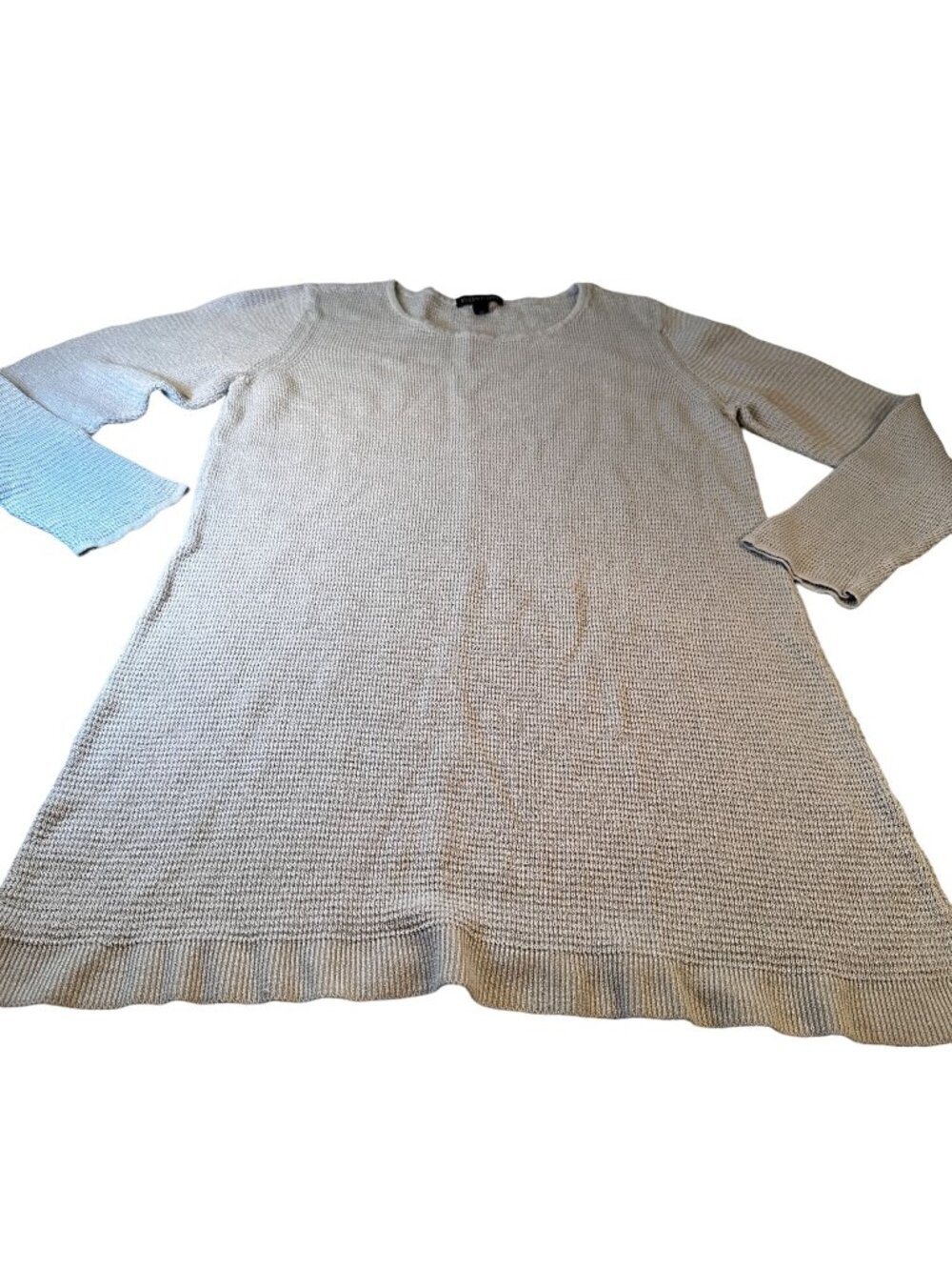 Eileen Fisher System Tunic Sweater Women Organic Linen Jersey Knit Long Sleeve